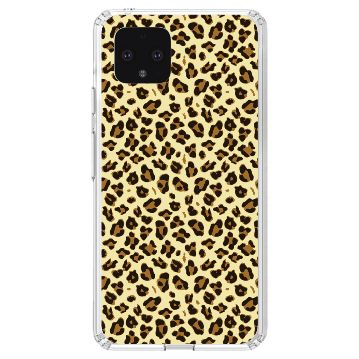 Black Beige Tan Leopard Skin Spots Clear Shockproof iPhone Case, view 23