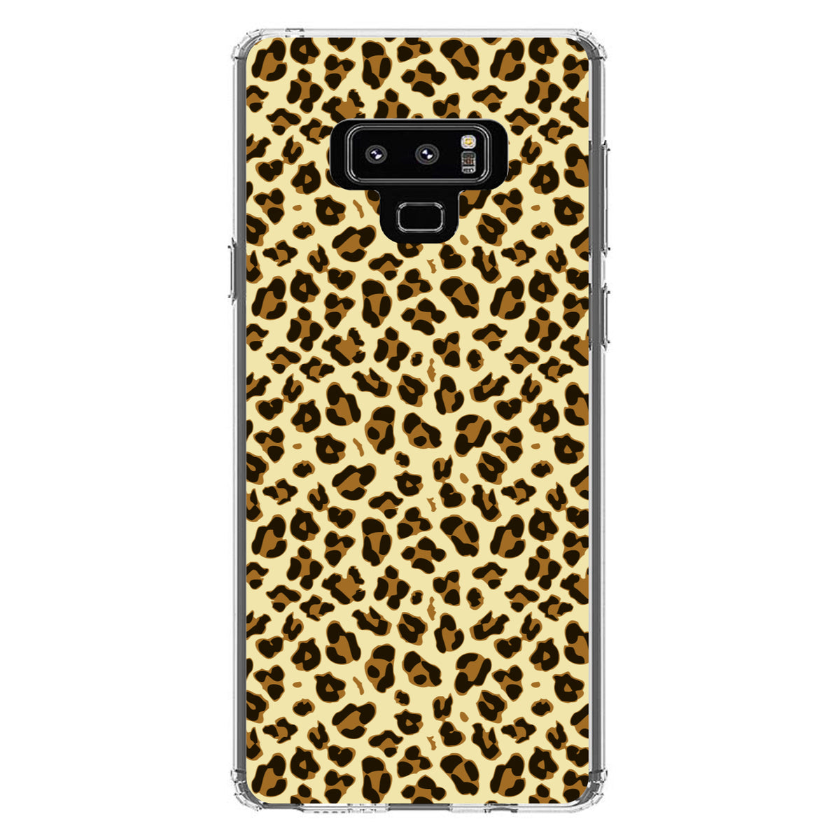 Black Beige Tan Leopard Skin Spots Clear Shockproof iPhone Case, view 11