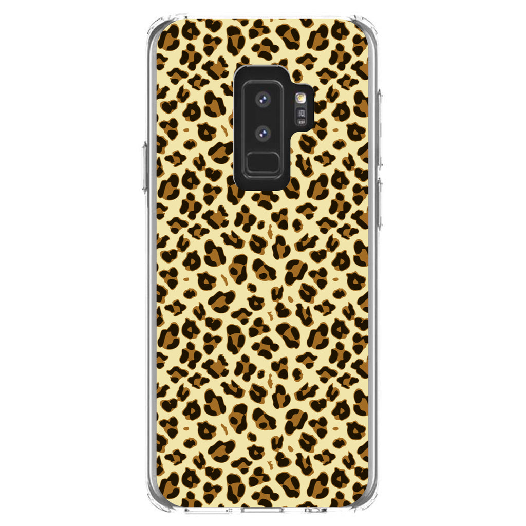 Black Beige Tan Leopard Skin Spots Clear Shockproof iPhone Case, view 20