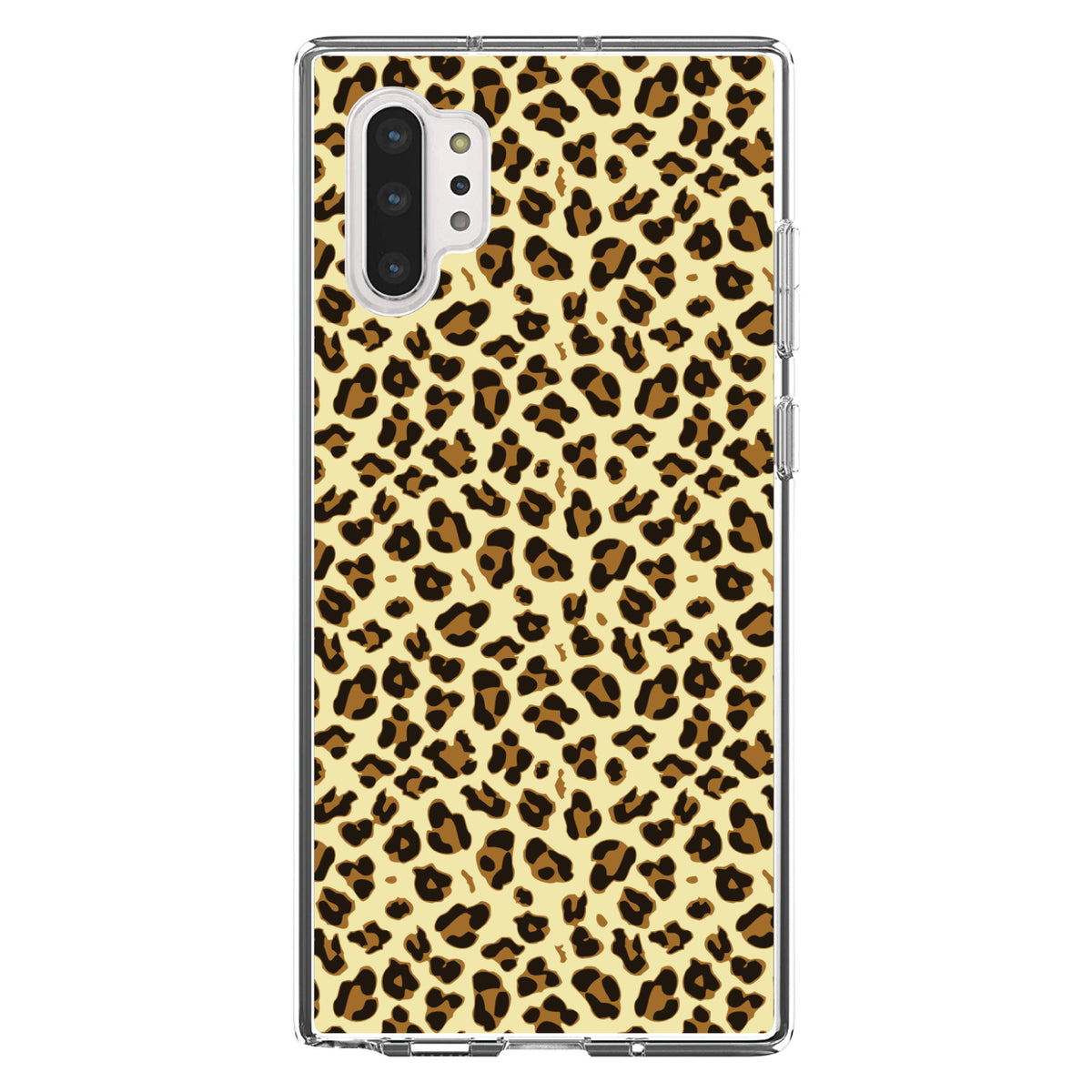 Black Beige Tan Leopard Skin Spots Clear Shockproof iPhone Case, view 10