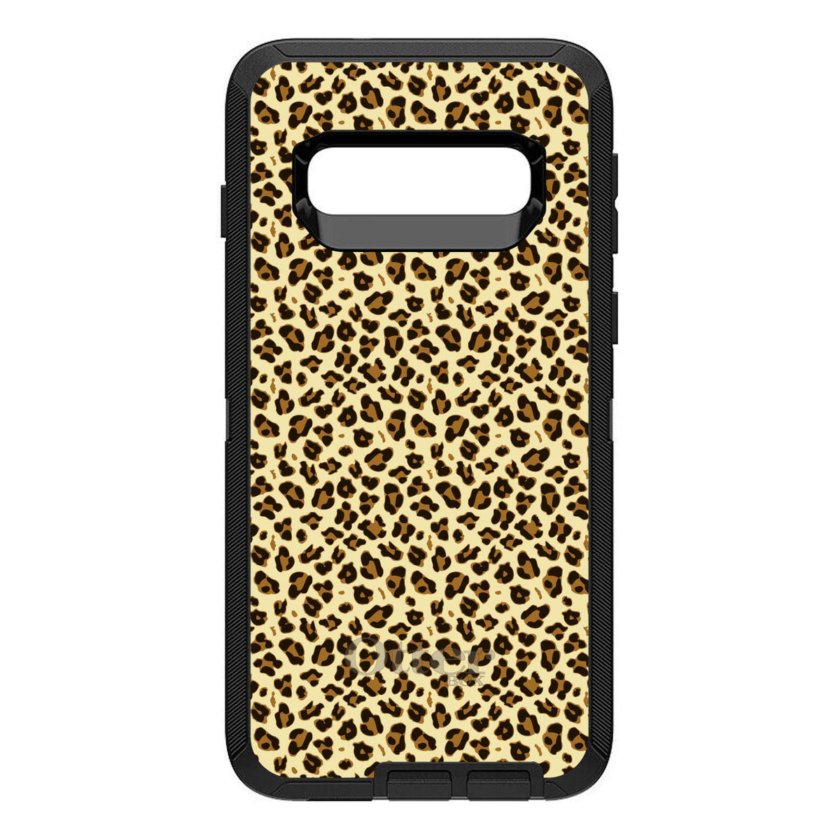 Black Beige Tan Leopard Skin Spots OtterBox Defender Case for iPhone & Galaxy, view 6