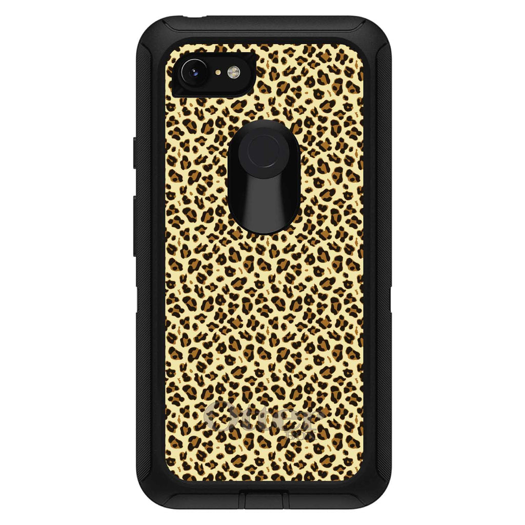 Black Beige Tan Leopard Skin Spots OtterBox Defender Case for iPhone & Galaxy, view 15
