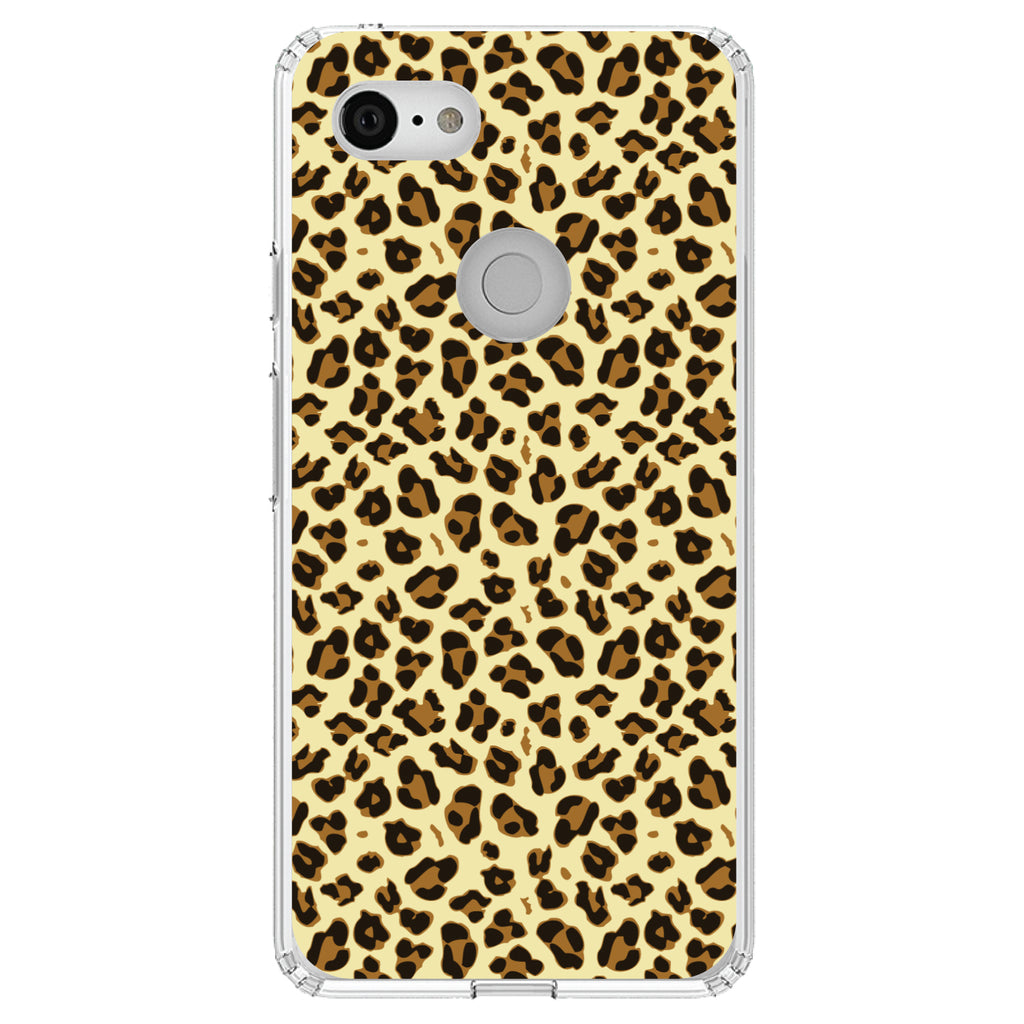 Black Beige Tan Leopard Skin Spots Clear Shockproof iPhone Case, view 21