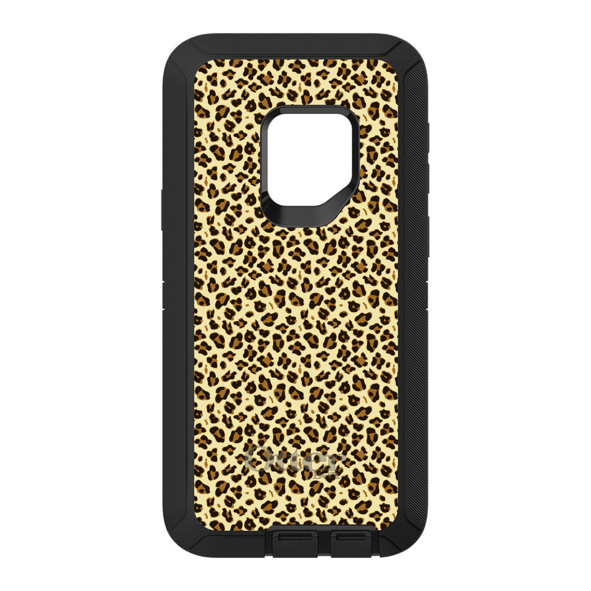 Black Beige Tan Leopard Skin Spots OtterBox Defender Case for iPhone & Galaxy, view 8