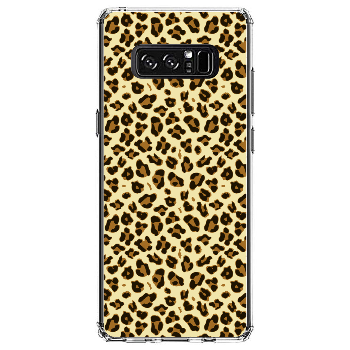 Black Beige Tan Leopard Skin Spots Clear Shockproof iPhone Case, view 12