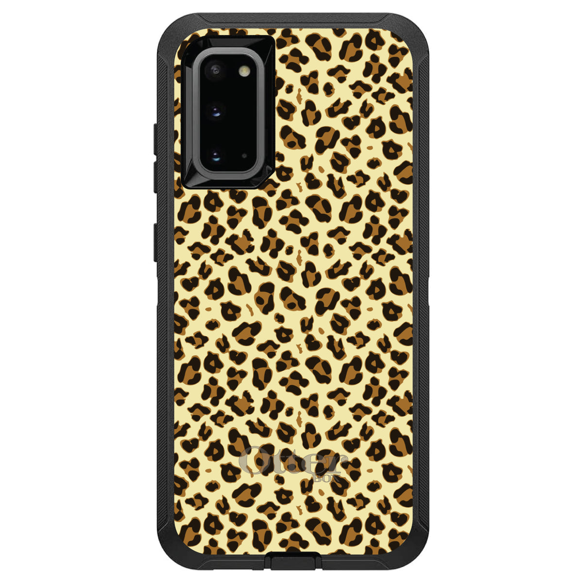 Black Beige Tan Leopard Skin Spots OtterBox Defender Case for iPhone & Galaxy, view 5