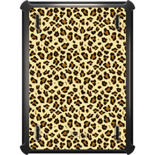 DistinctInk™ OtterBox Defender Series Case for Apple iPad / iPad Pro / iPad Air / iPad Mini - Black Beige Tan Leopard Skin Spots