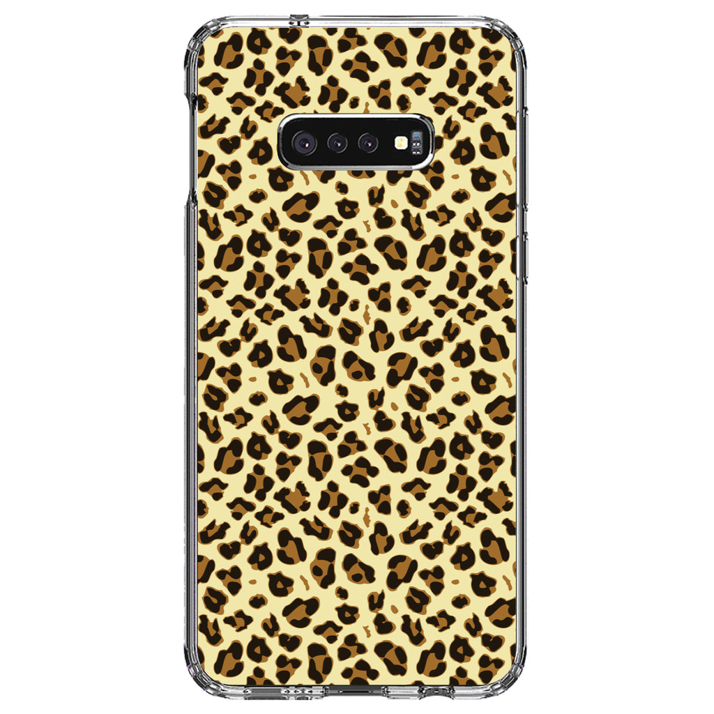 Black Beige Tan Leopard Skin Spots Clear Shockproof iPhone Case, view 18