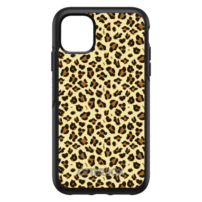 DistinctInk™ OtterBox Symmetry Series Case for Apple iPhone / Samsung Galaxy / Google Pixel - Black Beige Tan Leopard Skin Spots