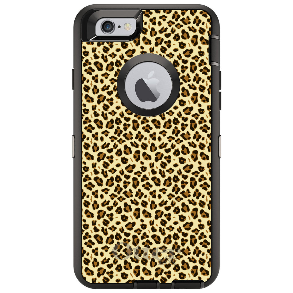 Black Beige Tan Leopard Skin Spots OtterBox Defender Case for iPhone & Galaxy, view 4
