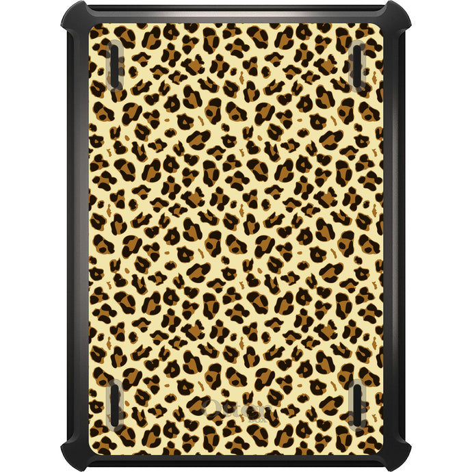 DistinctInk™ OtterBox Defender Series Case for Apple iPad / iPad Pro / iPad Air / iPad Mini - Black Beige Tan Leopard Skin Spots