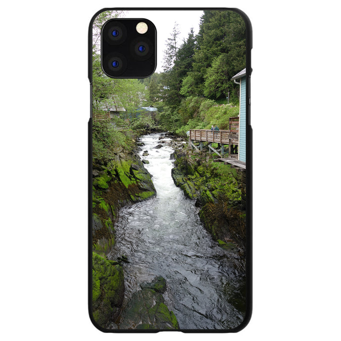 DistinctInk® Hard Plastic Snap-On Case for Apple iPhone or Samsung Galaxy - Ketchikan Alaska Stream