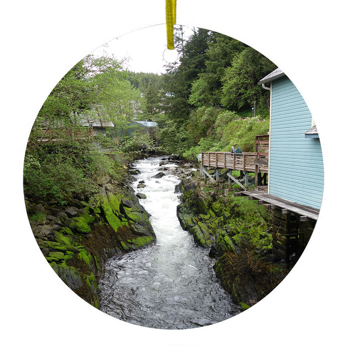 Ketchikan Alaska Stream Ceramic Ornament