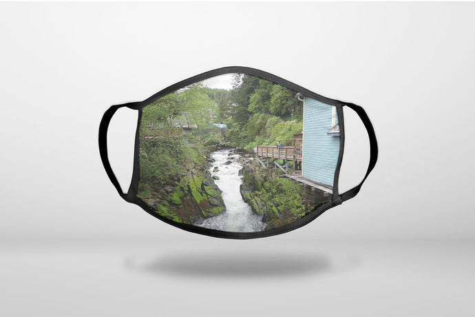 Ketchikan Alaska Stream - 3-Ply Reusable Soft Face Mask Covering, Unisex, Cotton Inner Layer