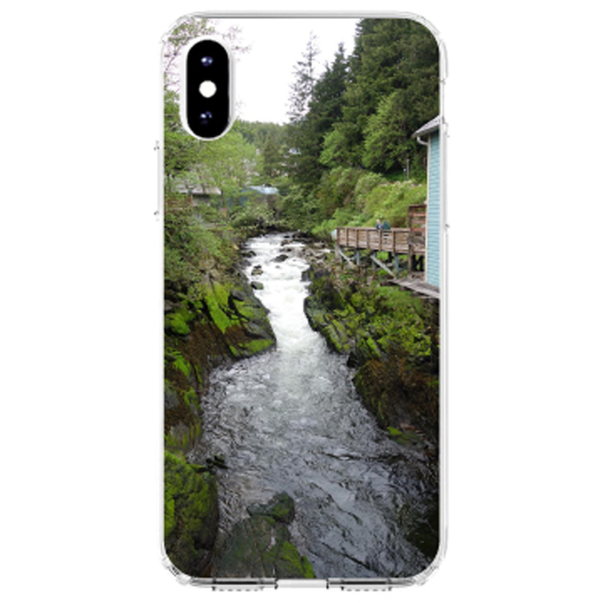 Ketchikan Alaska Stream Clear Shockproof iPhone Case, view 4