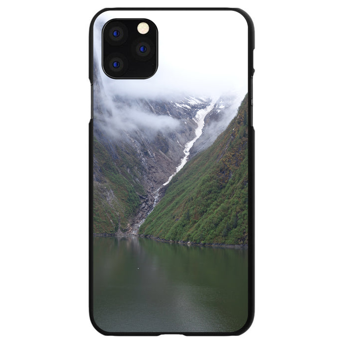 DistinctInk® Hard Plastic Snap-On Case for Apple iPhone or Samsung Galaxy - Tracy Arm Fjord Waterfall