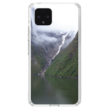 DistinctInk® Clear Shockproof Hybrid Case for Apple iPhone / Samsung Galaxy / Google Pixel - Tracy Arm Fjord Waterfall