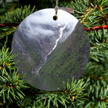 Tracy Arm Fjord Waterfall Ceramic Ornament