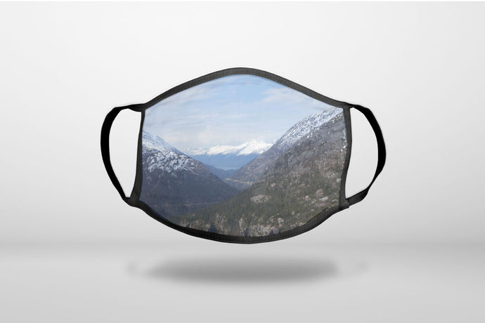 Skagway Alaska Mountains - 3-Ply Reusable Soft Face Mask Covering, Unisex, Cotton Inner Layer
