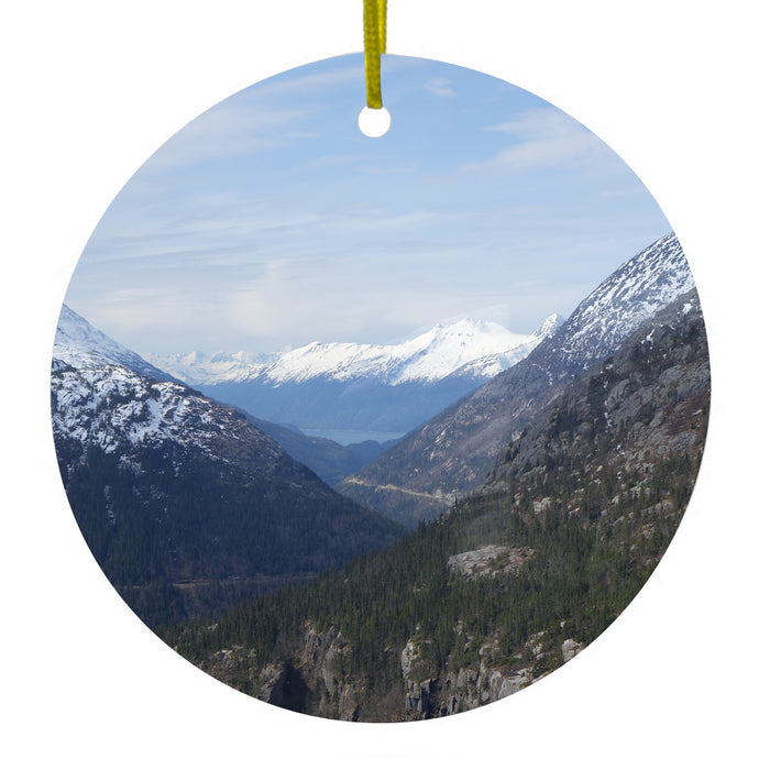 Skagway Alaska Mountains Ceramic Ornament