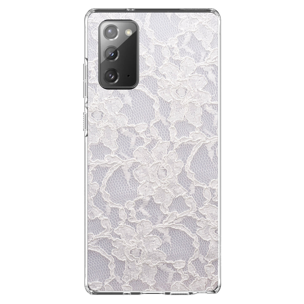 White Lace Wedding Clear Shockproof iPhone Case, view 7