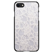 DistinctInk® Hard Plastic Snap-On Case for Apple iPhone or Samsung Galaxy - White Lace Wedding