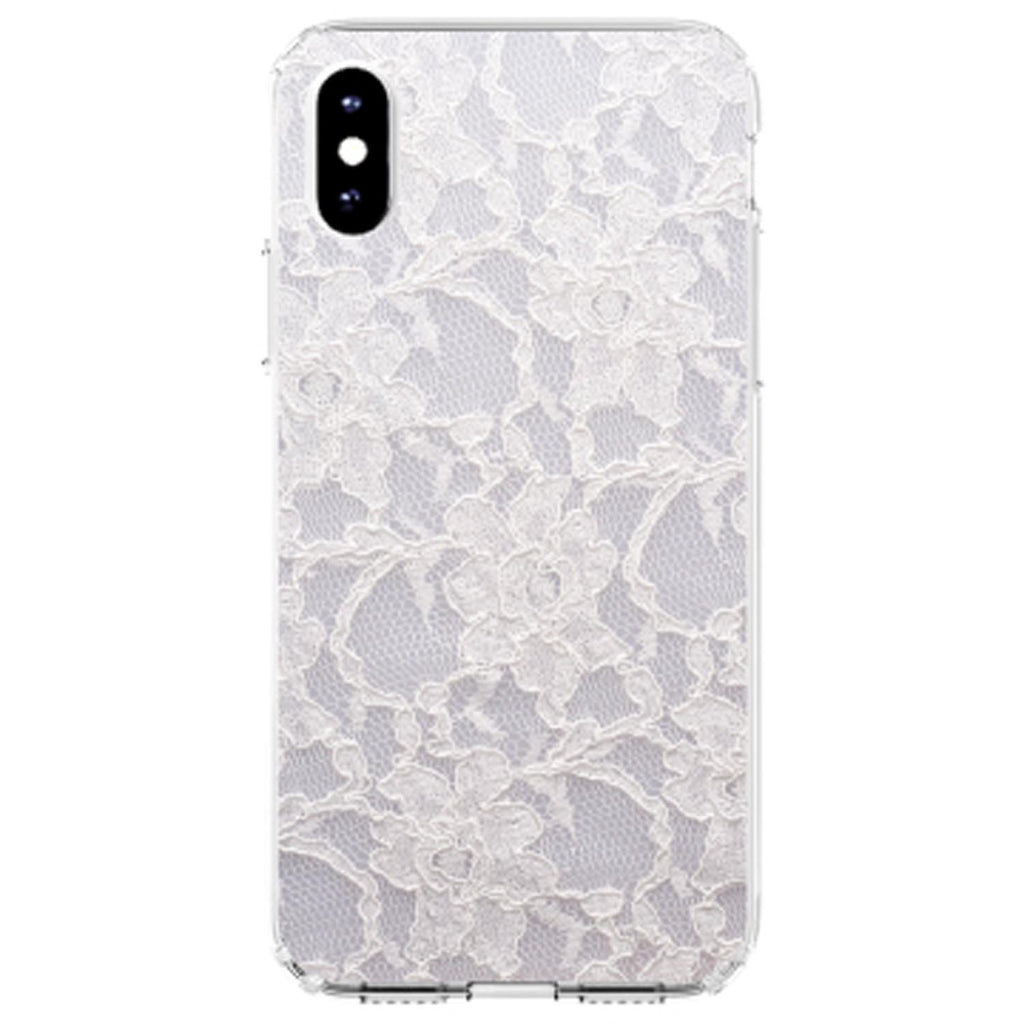 White Lace Wedding Clear Shockproof iPhone Case, view 2