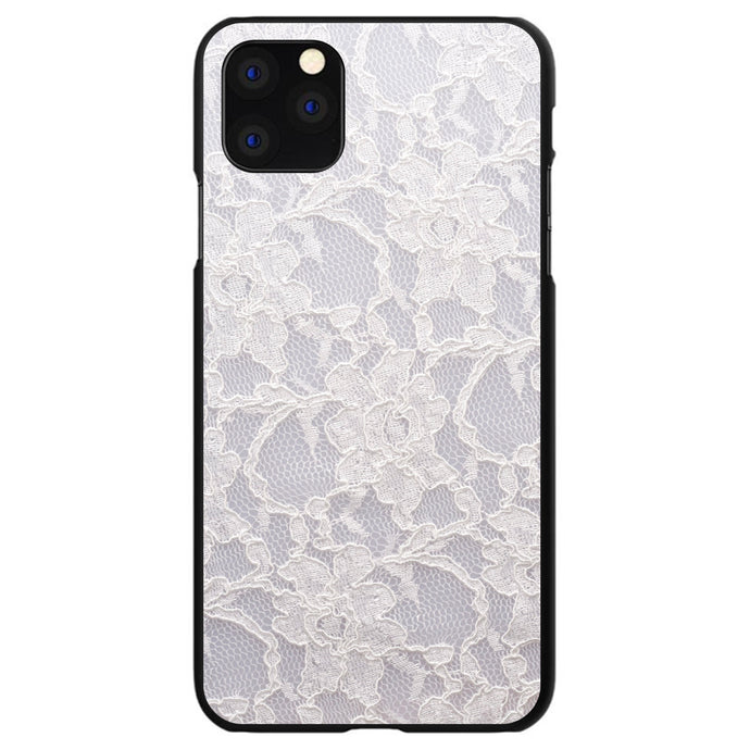 DistinctInk® Hard Plastic Snap-On Case for Apple iPhone or Samsung Galaxy - White Lace Wedding
