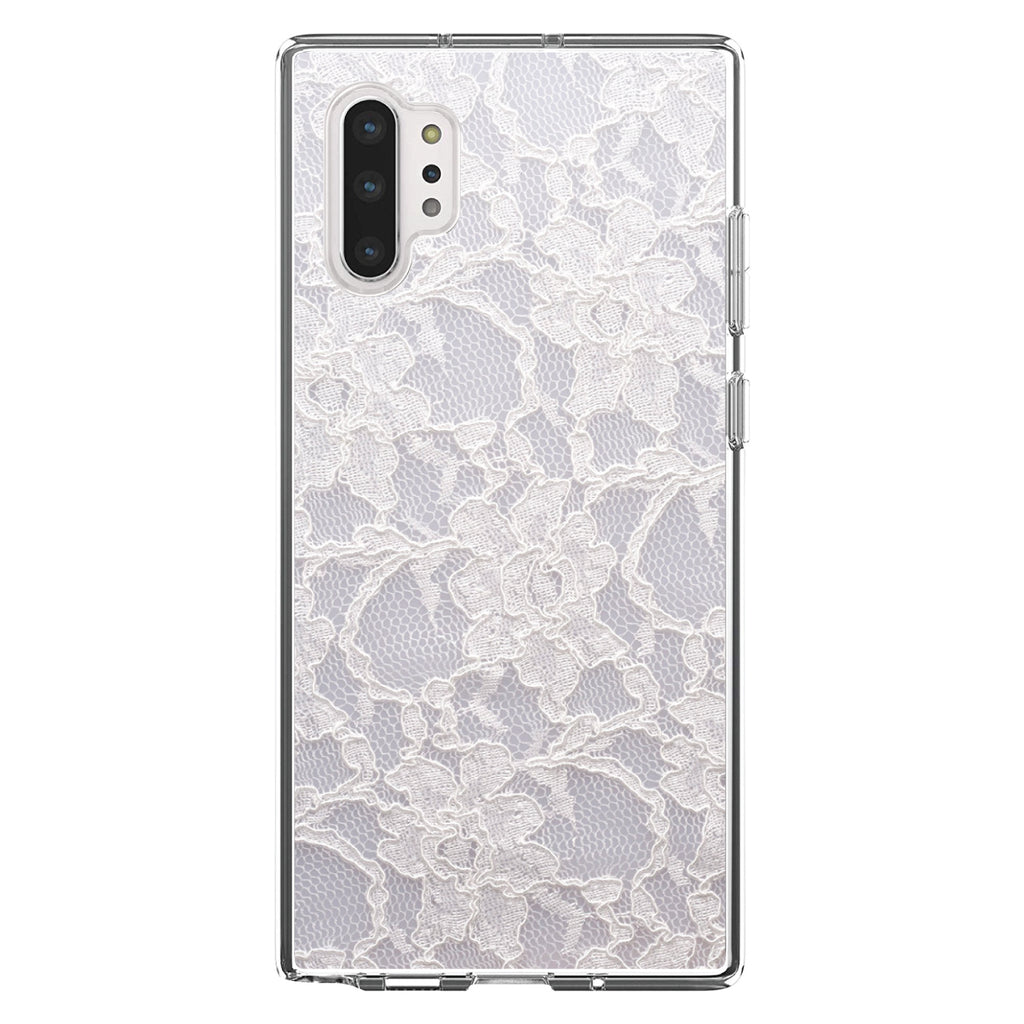 White Lace Wedding Clear Shockproof iPhone Case, view 10