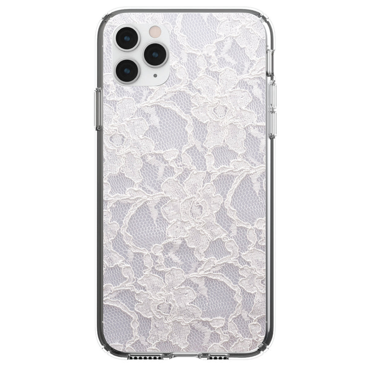 White Lace Wedding Clear Shockproof iPhone Case