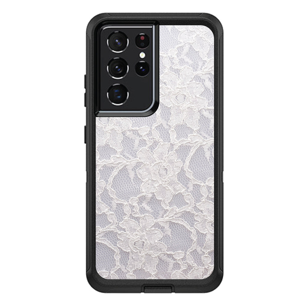 White Lace Wedding OtterBox Defender Case for iPhone & Galaxy, view 7