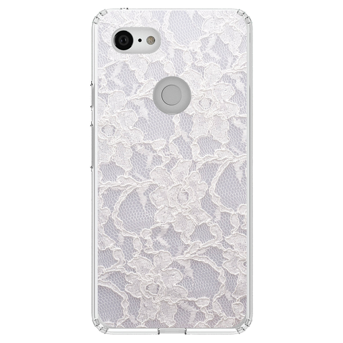 White Lace Wedding Clear Shockproof iPhone Case, view 22