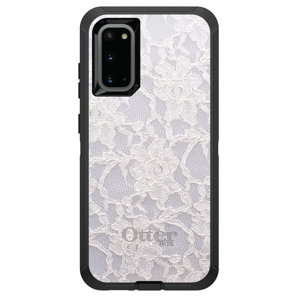 White Lace Wedding OtterBox Defender Case for iPhone & Galaxy, view 8