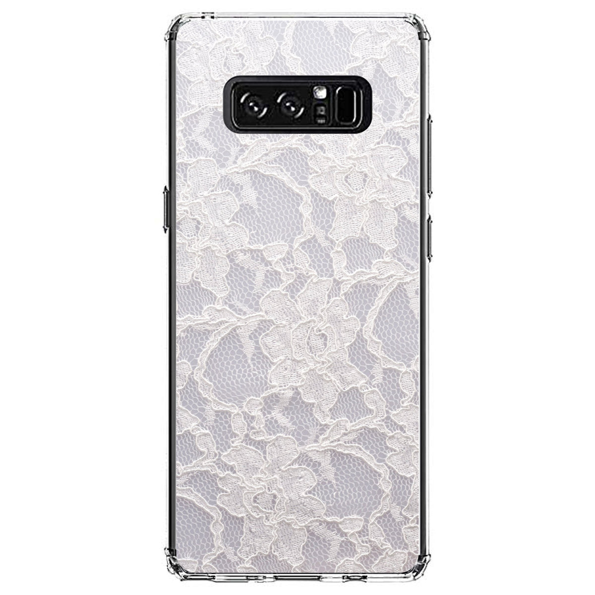 White Lace Wedding Clear Shockproof iPhone Case, view 12
