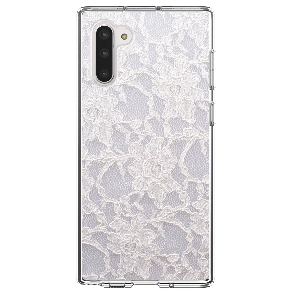 White Lace Wedding Clear Shockproof iPhone Case, view 9
