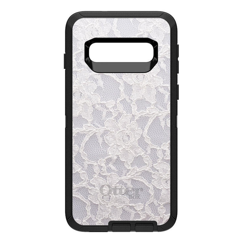 White Lace Wedding OtterBox Defender Case for iPhone & Galaxy, view 9