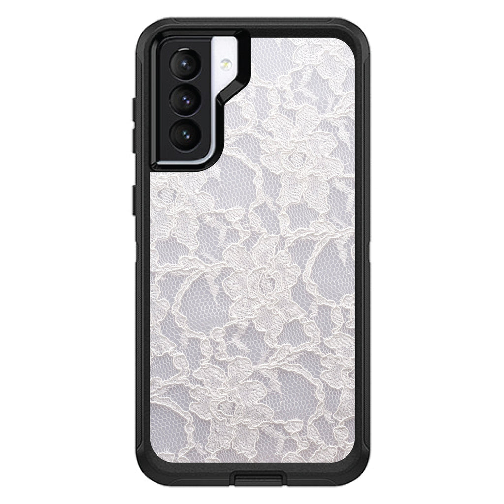 White Lace Wedding OtterBox Defender Case for iPhone & Galaxy, view 5