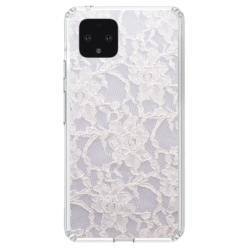 White Lace Wedding Clear Shockproof iPhone Case, view 24