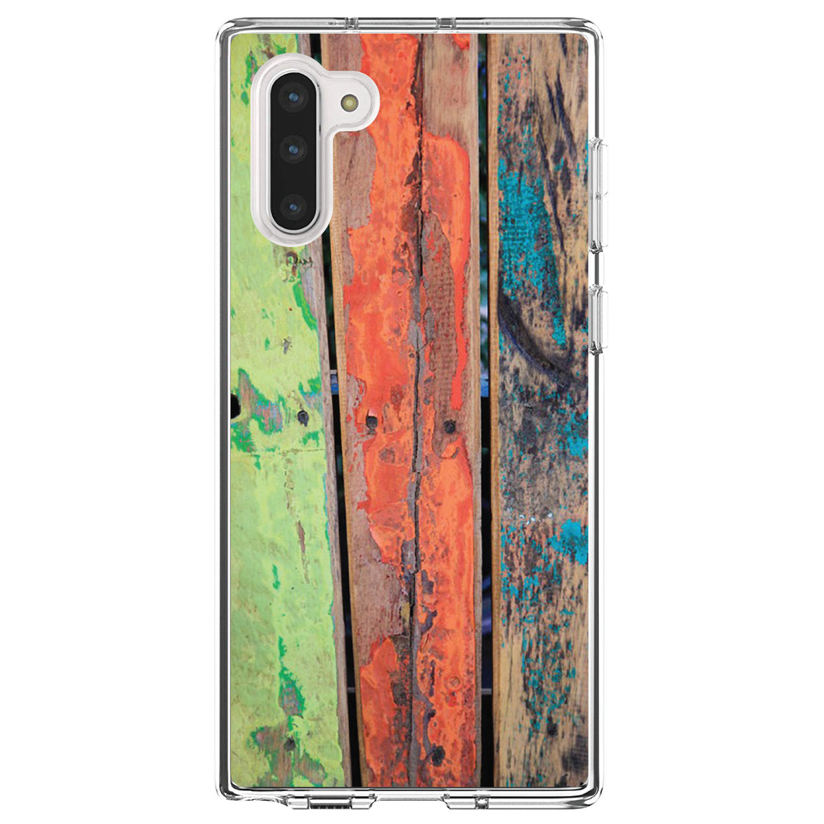 Rough Painted Wood Print Clear Shockproof iPhone Case, view 9