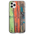 Rough Painted Wood Print Clear Shockproof iPhone Case