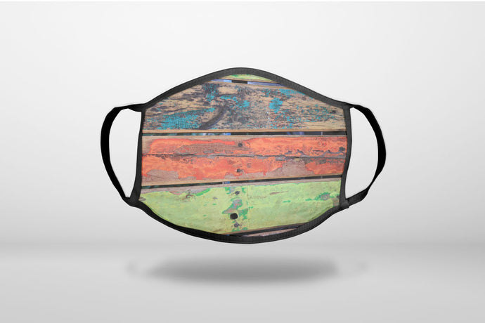 Rough Painted Wood Print - 3-Ply Reusable Soft Face Mask Covering, Unisex, Cotton Inner Layer