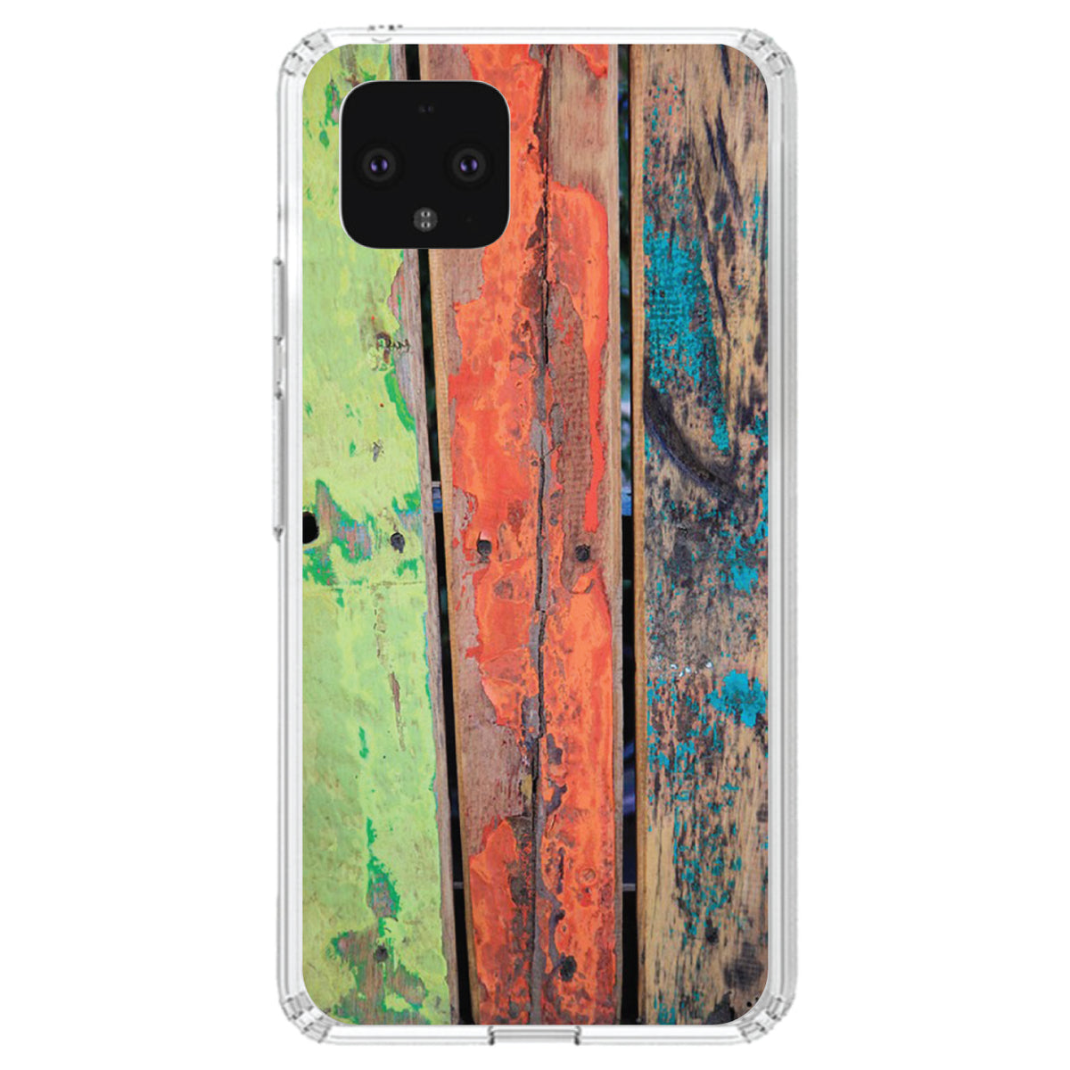 Rough Painted Wood Print Clear Shockproof iPhone Case, view 24