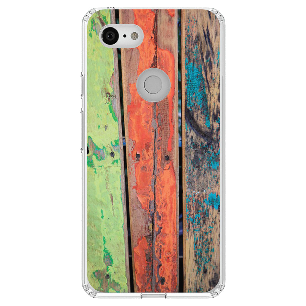 Rough Painted Wood Print Clear Shockproof iPhone Case, view 22