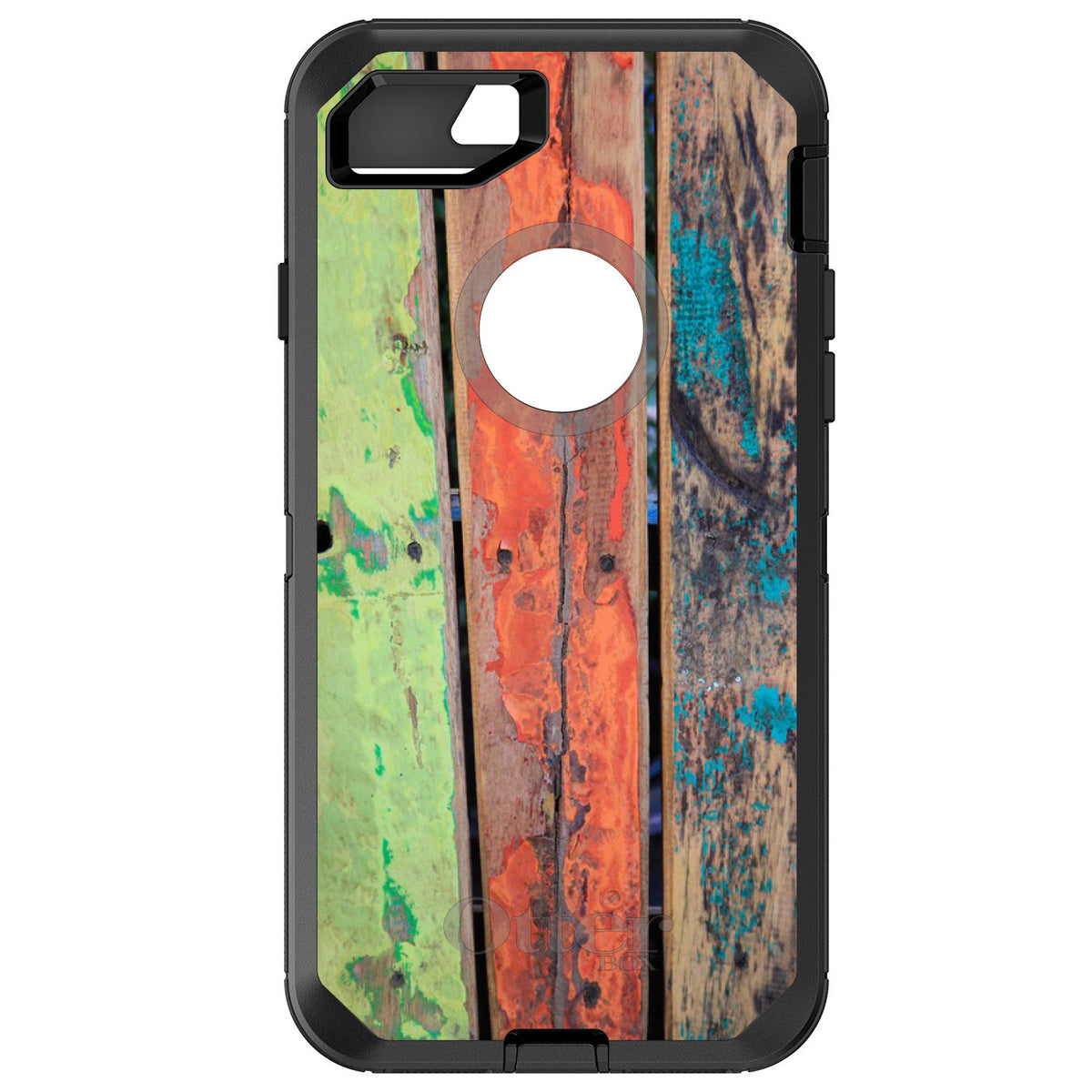 Rough Painted Wood OtterBox Defender Case for iPhone & Galaxy