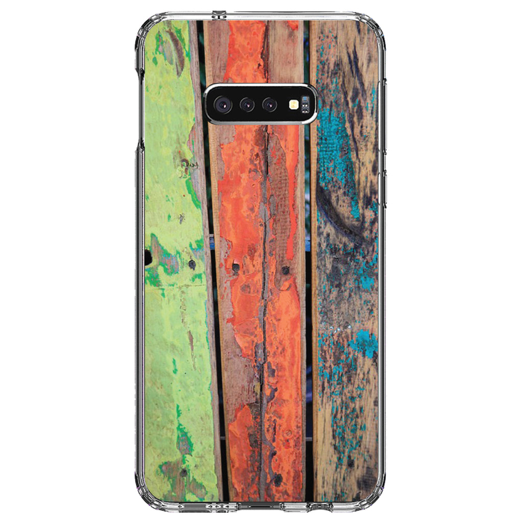Rough Painted Wood Print Clear Shockproof iPhone Case, view 18