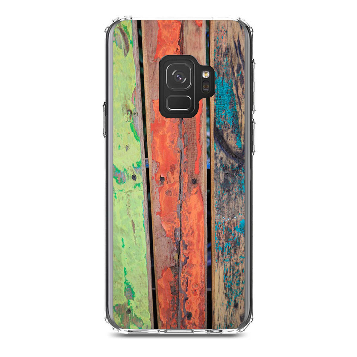 Rough Painted Wood Print Clear Shockproof iPhone Case, view 19