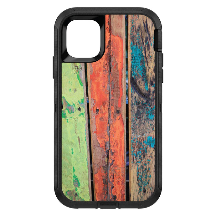 DistinctInk™ OtterBox Defender Series Case for Apple iPhone / Samsung Galaxy / Google Pixel - Rough Painted Wood