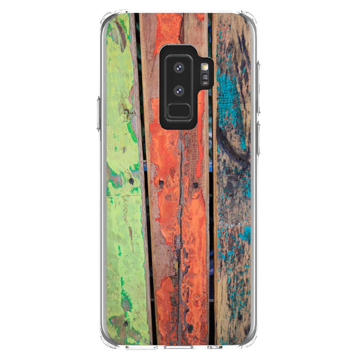Rough Painted Wood Print Clear Shockproof iPhone Case, view 20
