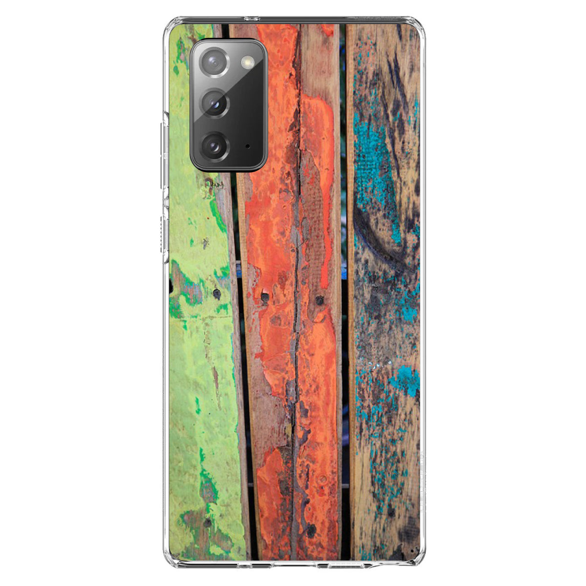 Rough Painted Wood Print Clear Shockproof iPhone Case, view 8