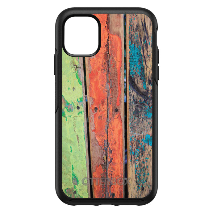 DistinctInk™ OtterBox Symmetry Series Case for Apple iPhone / Samsung Galaxy / Google Pixel - Rough Painted Wood